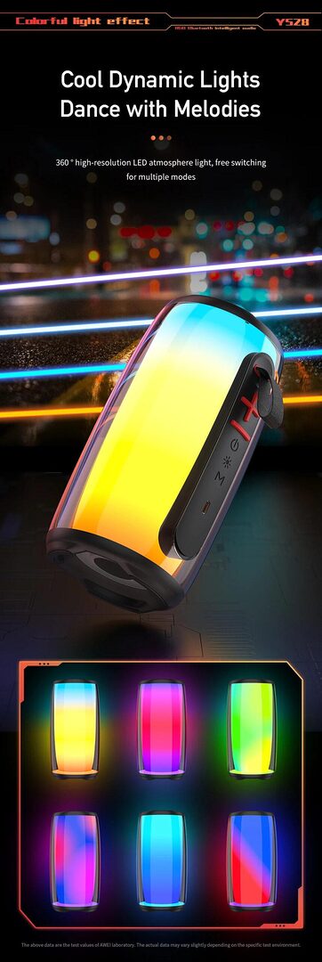 Awei Y528 Colourful Light Outdoor Wireless Speaker D Awei Y528 Colourful Light Outdoor Wireless Speaker D