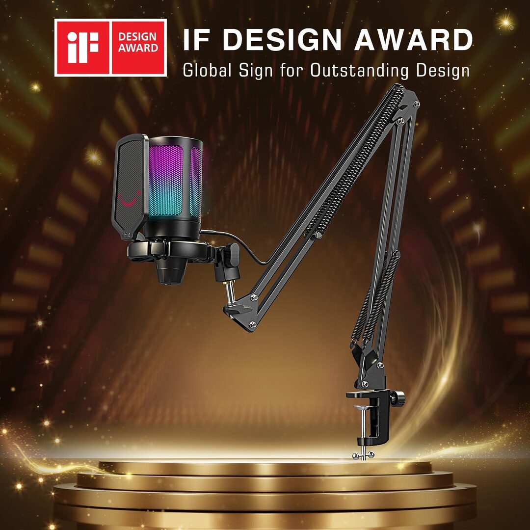 Fifine Ampligame A6T Gaming Pc Usb Microphone &Amp; Podcast Condenser Mic With Boom Arm Microphone A Fifine Ampligame A6T Gaming Pc Usb Microphone &Amp; Podcast Condenser Mic With Boom Arm Microphone A