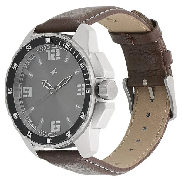 Fastrack Nr3084Sl02 Quartz Analog Dial Leather Strap Watch B