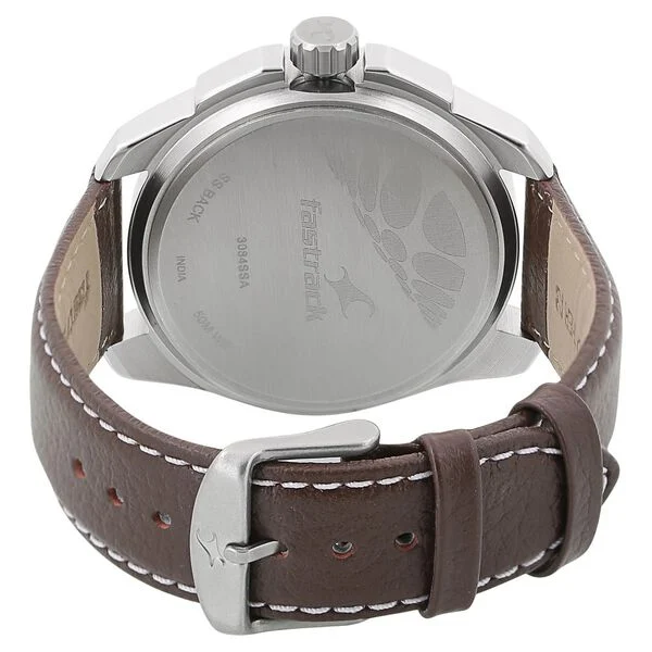 Fastrack Nr3084Sl02 Quartz Analog Dial Leather Strap Watch D