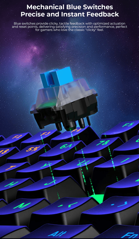 Havit Kb892L Backlit 87 Keys Mechanical Gaming Keyboard C