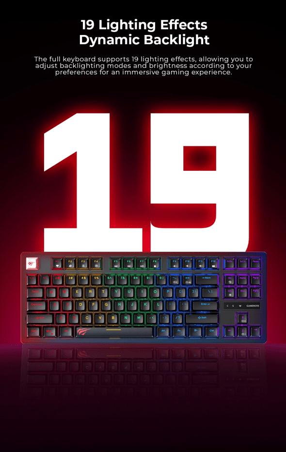 Havit Kb892L Backlit 87 Keys Mechanical Gaming Keyboard D