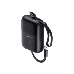 HAVIT PB5215 10000mAh Display Power Bank With Usb C & Lightning Cable – Black