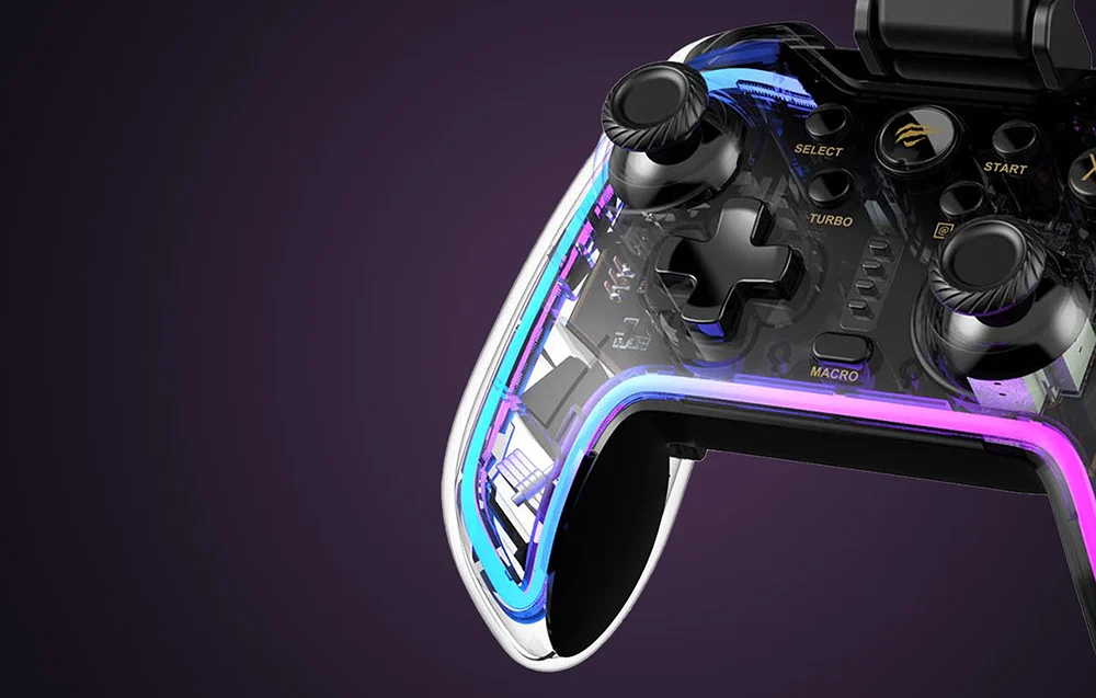 Havit G158Bt Pro Rgb Wireless Vibration Transparent Game Pad C