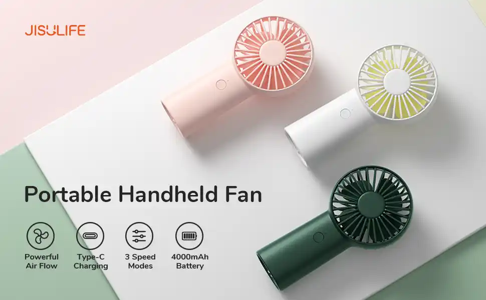 Jisulife Fa20X Turbocharged Portable Handheld Fan With 4000Mah Battery A