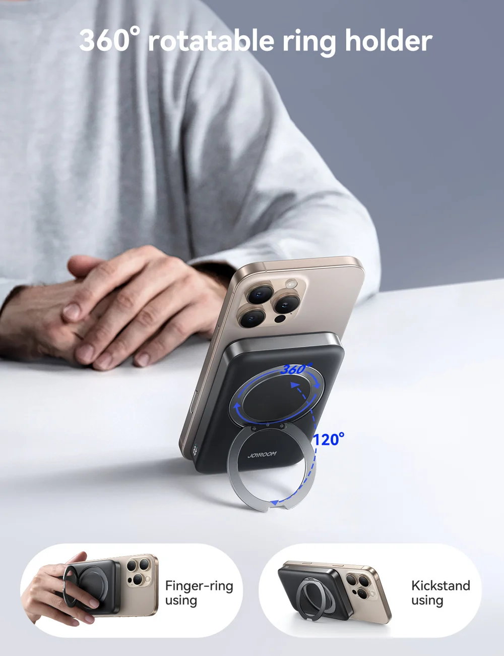 Joyroom Jr Pbm12 22 5W 10000Mah Wireless Power Bank With Kickstand B