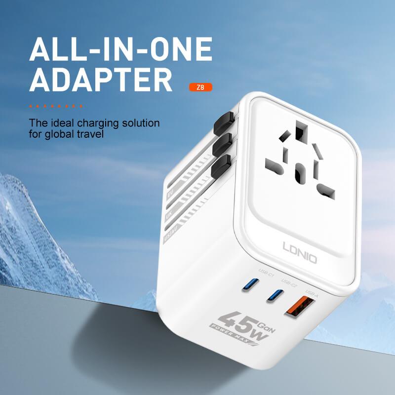 Ldnio Z8 45W Universal Travel Adapter A Ldnio Z8 45W Universal Travel Adapter A