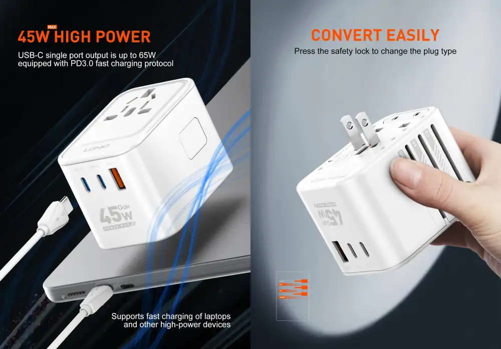 Ldnio Z8 45W Universal Travel Adapter C Ldnio Z8 45W Universal Travel Adapter C
