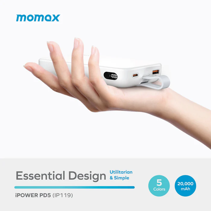 Momax Pd5 20,000Mah 22 5W Power Bank With Type C Cable D