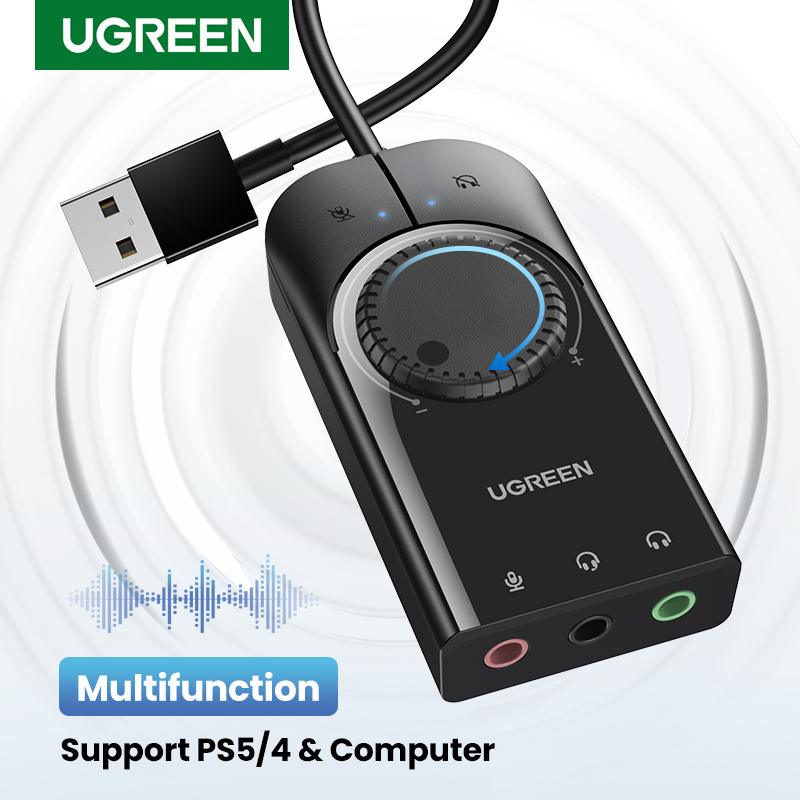 Ugreen Usb External Sound Card Audio Interface With Volume Control &Amp; Mute Button D Ugreen Usb External Sound Card Audio Interface With Volume Control &Amp; Mute Button D