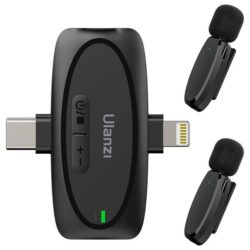 Ulanzi V6 3 in 1 Plug Play Wireless Lavalier Microphone for iPhone Android Tablet Camera