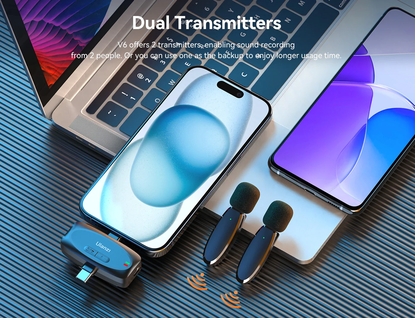 Ulanzi V6 3 In 1 Plug Play Wireless Lavalier Microphone For Iphone Android Tablet Camera D Ulanzi V6 3 In 1 Plug Play Wireless Lavalier Microphone For Iphone Android Tablet Camera D