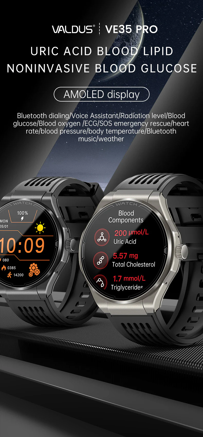 Valdus Ve35 Pro Ecg Smart Watch Android Health Ecg Ppg Wrist Monitoring B