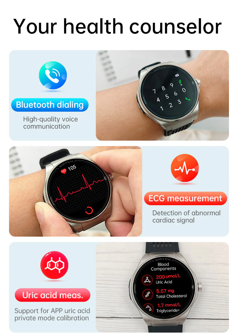 Valdus Ve35 Pro Ecg Smart Watch Android Health Ecg Ppg Wrist Monitoring E
