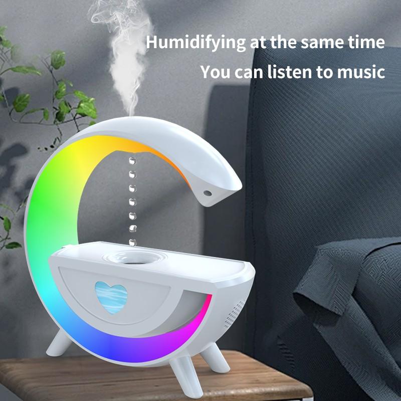 Anti Gravity Water Drop Humidifier &Amp; Bluetooth Speaker With Led Atmosphere Light B