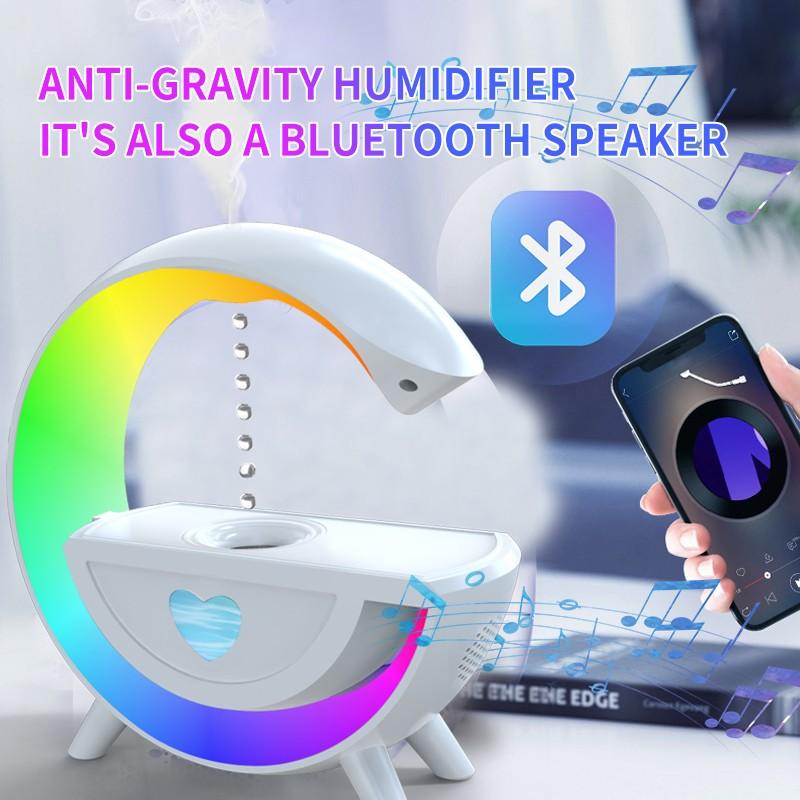 Anti Gravity Water Drop Humidifier &Amp; Bluetooth Speaker With Led Atmosphere Light D