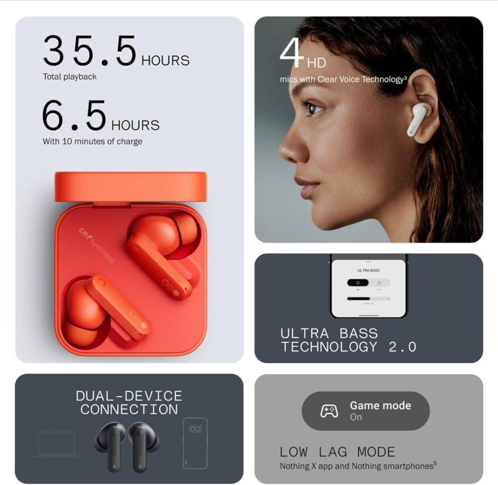 Cmf Buds By Nothing 42Db Anc Earbuds A Cmf Buds By Nothing 42Db Anc Earbuds A