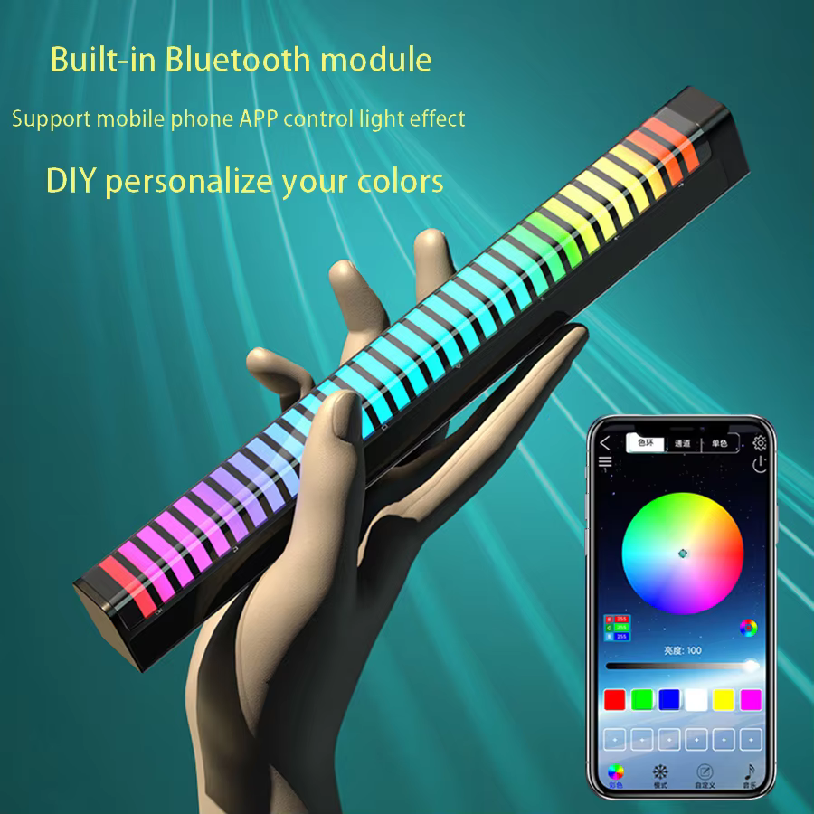 D10 3D Rgb App Control Rechargeable Rhythm Light With Voice Activated Pickup E