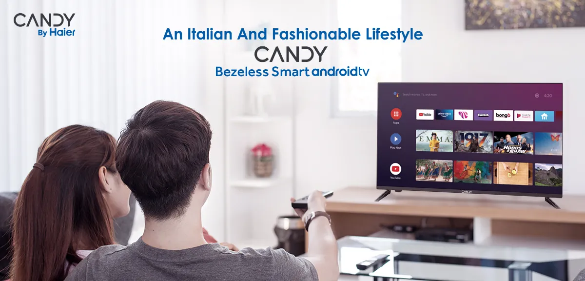Haier C40K6Fg Candy 40 Inch Fhd Bezel Less Android Smart Tv With Free Bongo Subscription A