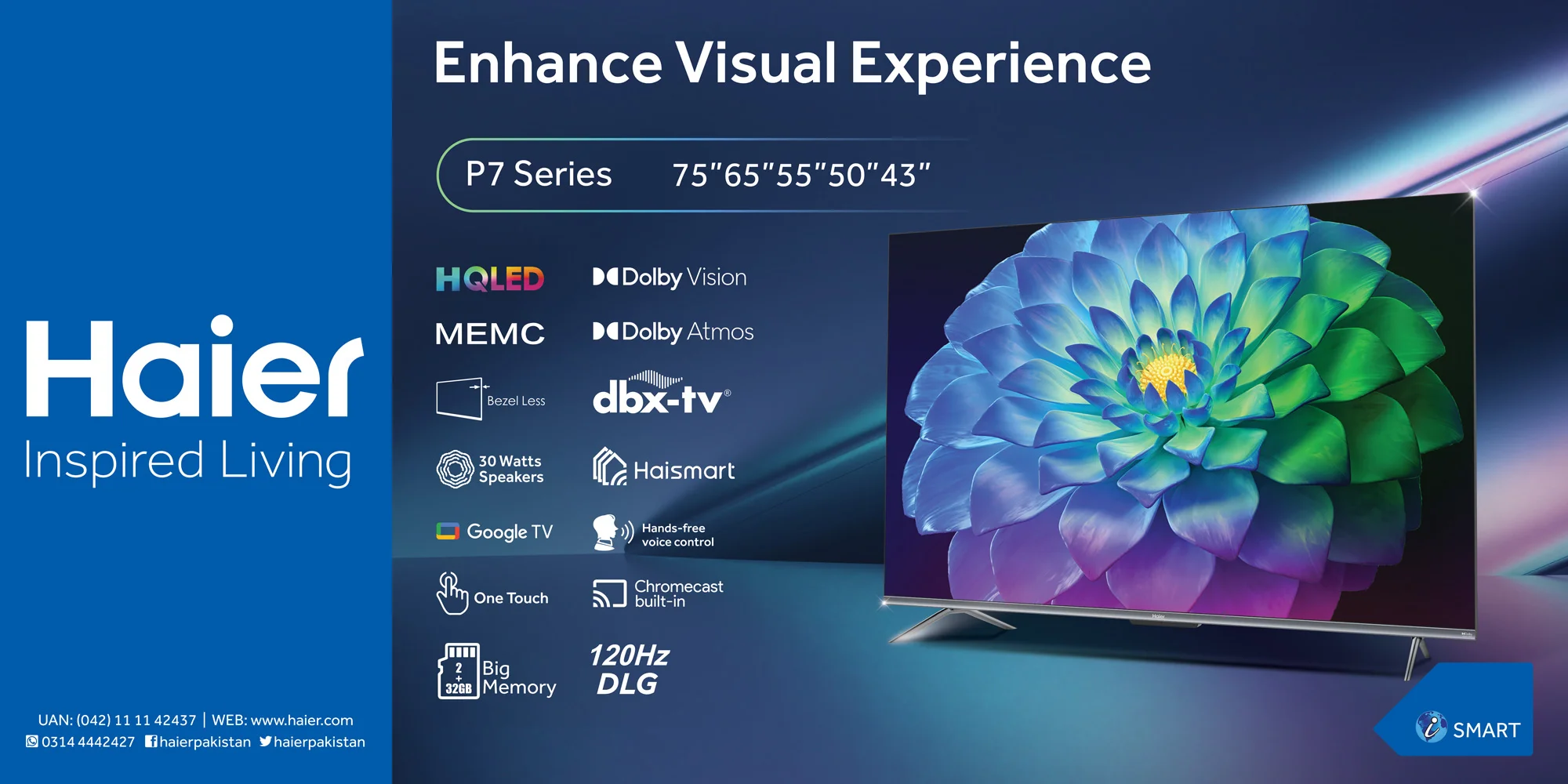 Haier H43P7Ux Official 43 Hqled Smart Google Tv A