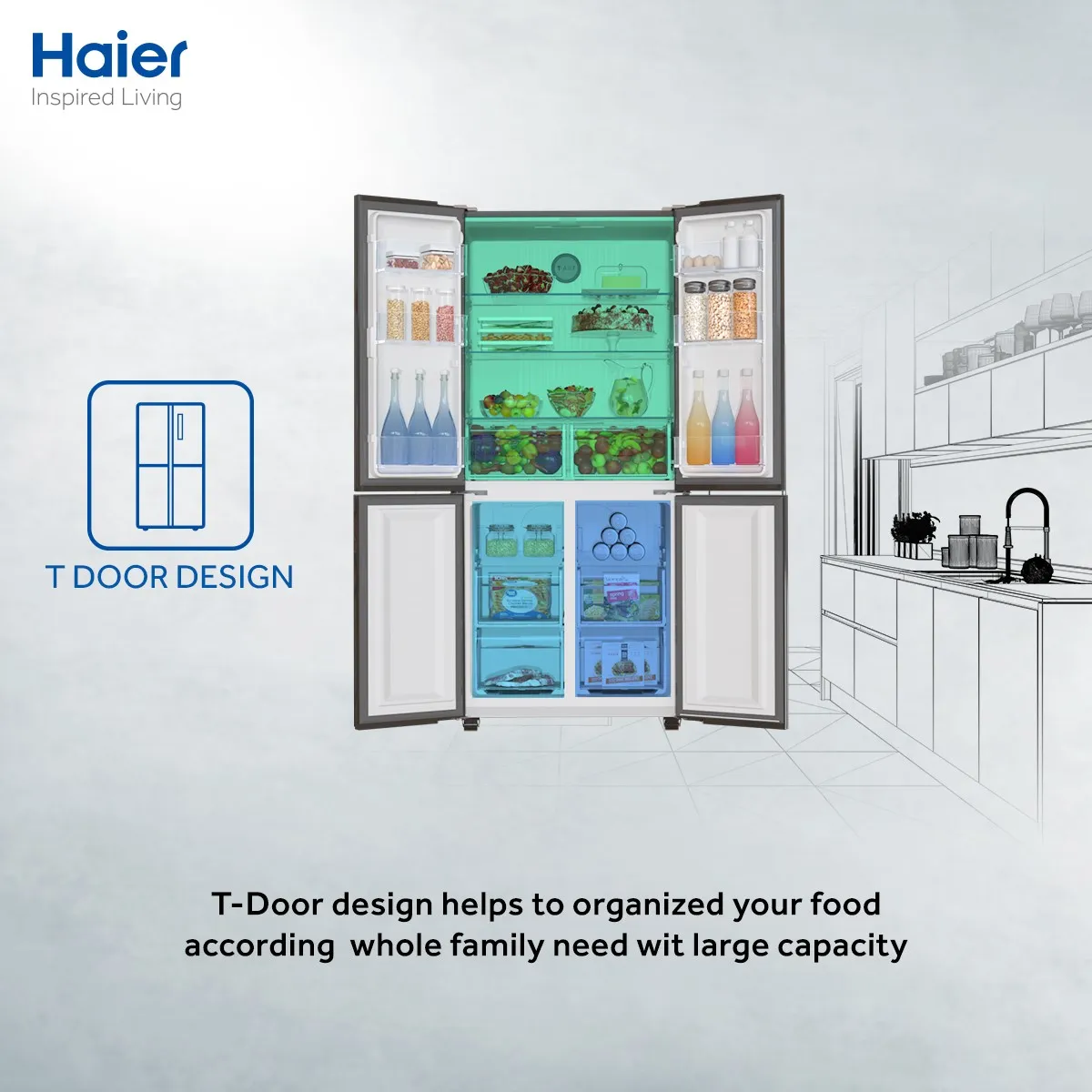 Haier Hrf 578Tbg 522Ltr Black French T Door No Frost Refrigerator B