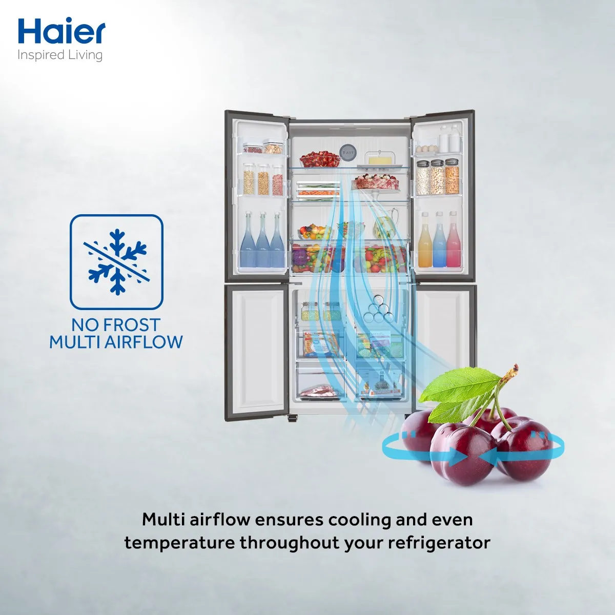 Haier Hrf 578Tbg 522Ltr Black French T Door No Frost Refrigerator C