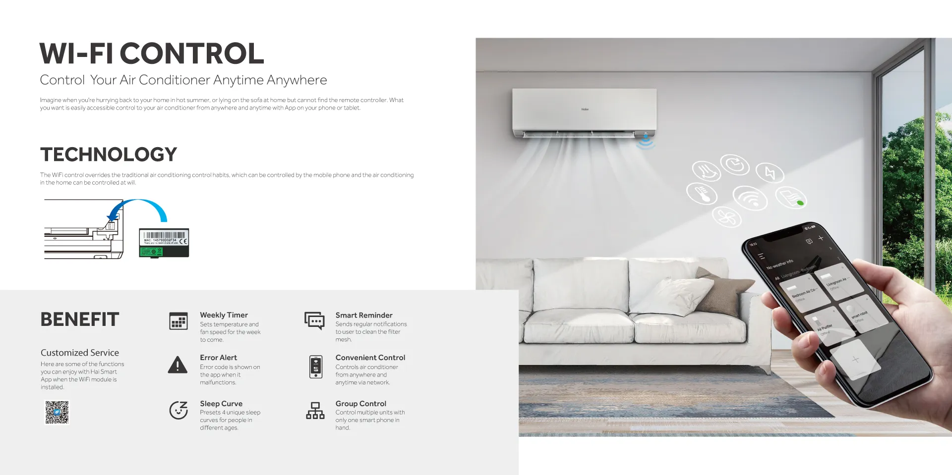 Haier Hsu 18Ultimatecool 1 5 Ton Ultimatecool Inverter Ac (Inv)(Uv)(Wifi)(Qf)) C