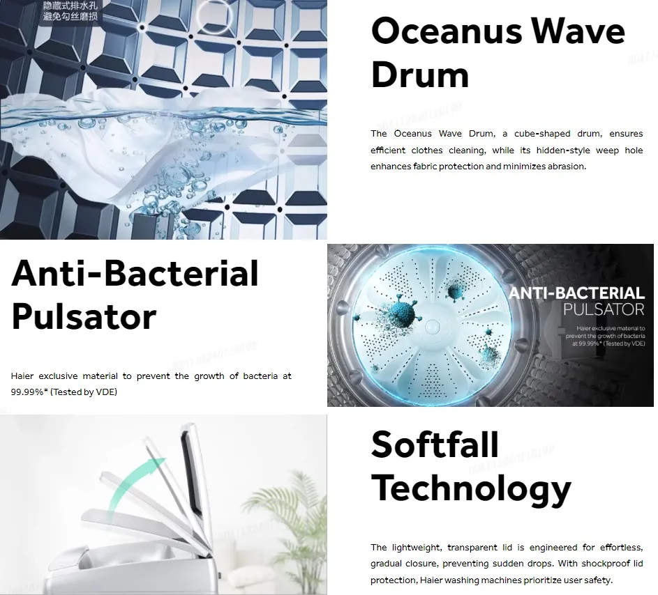 Haier Hwm120 316S6 12 Kg Top Loading Washing Machine Air Dry Fresh Air System Near Zero Water Pressure Nzp A