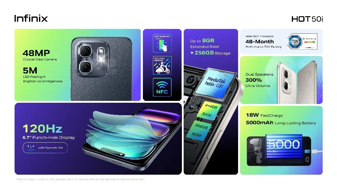 Infinix Hot 50I 6Gb 128Gb Official Smartphone A