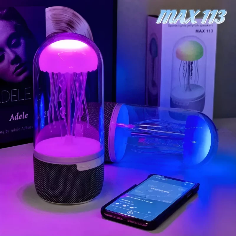 Max 113 Creative Bluetooth Jellyfish Speaker With Colorful Octopus Lights B