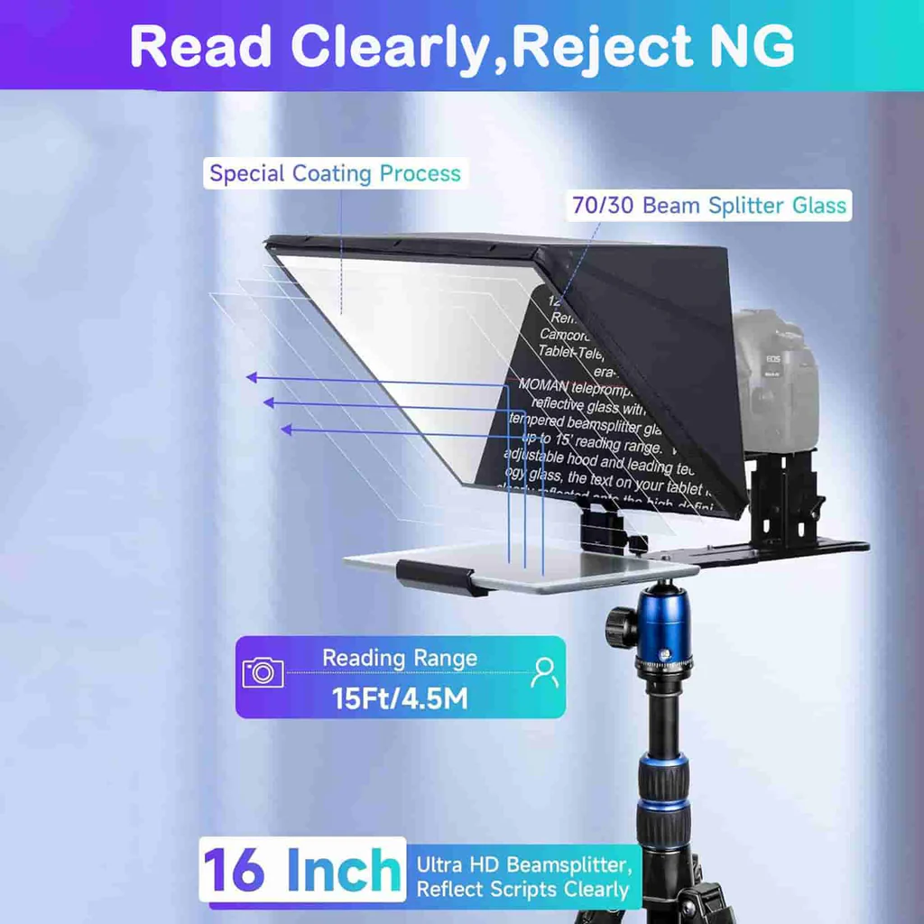 Moman Mt16 Video Camera Teleprompter C Moman Mt16 Video Camera Teleprompter C