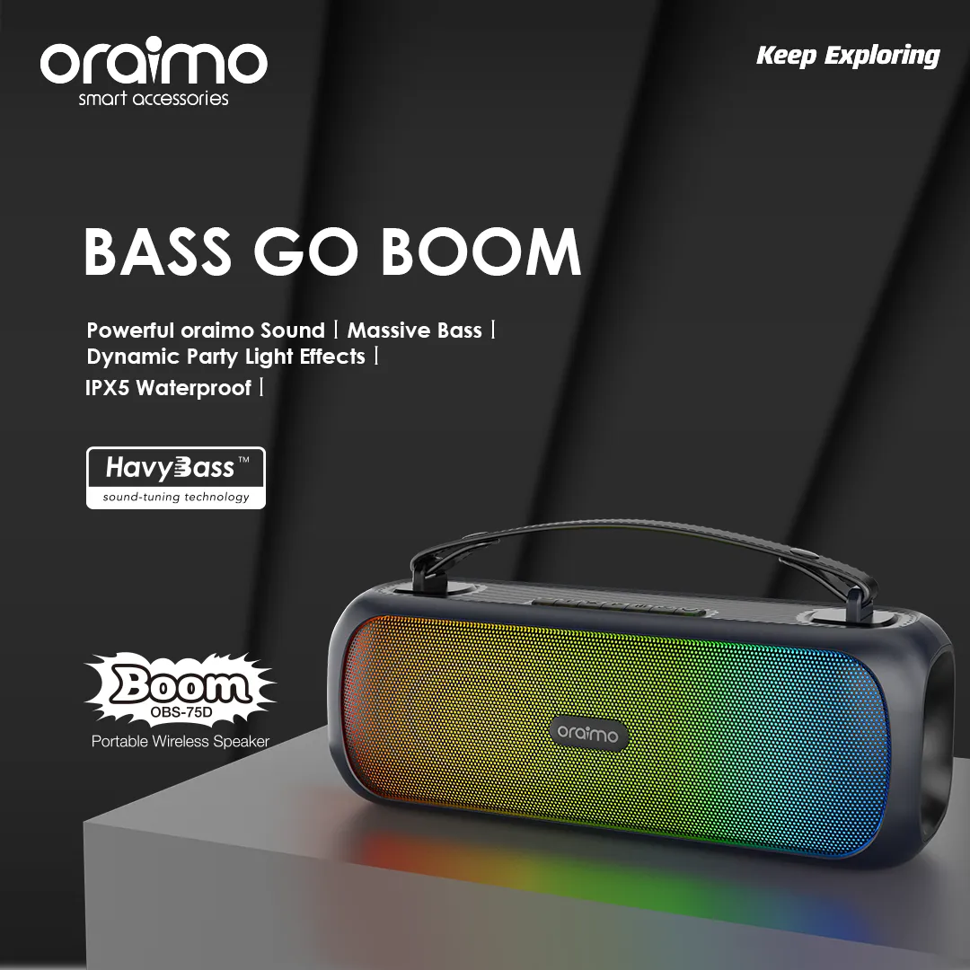 Oraimo Boom Obs 75D Portable Wireless Speaker A Oraimo Boom Obs 75D Portable Wireless Speaker A