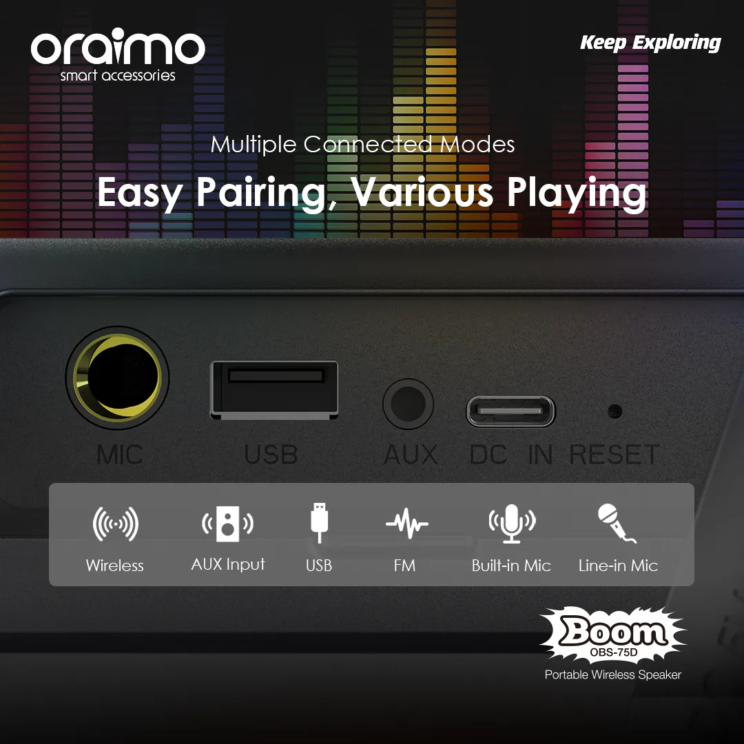 Oraimo Boom Obs 75D Portable Wireless Speaker D Oraimo Boom Obs 75D Portable Wireless Speaker D