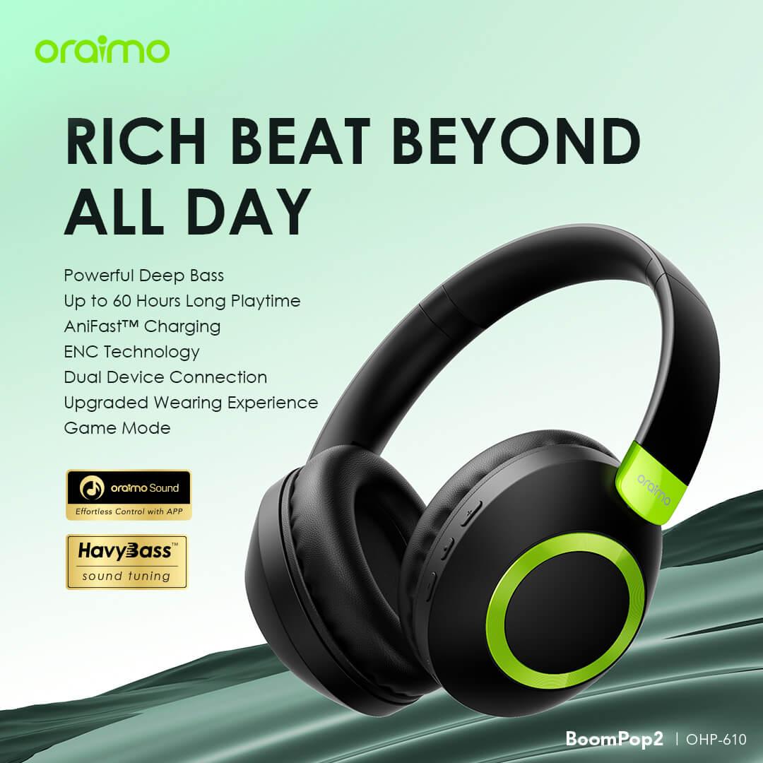 Oraimo Ohp 610 Boompop 2 Wireless Headphones A