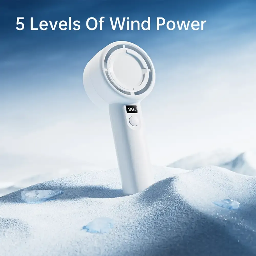 Plextone F2 5 Gear Handheld Fan With Display D Plextone F2 5 Gear Handheld Fan With Display D