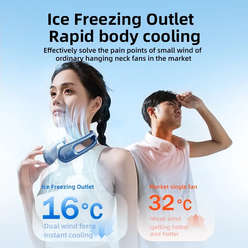 Rtako Gbf001 4000Mah Ice Breeze Neck Hanging Fan D