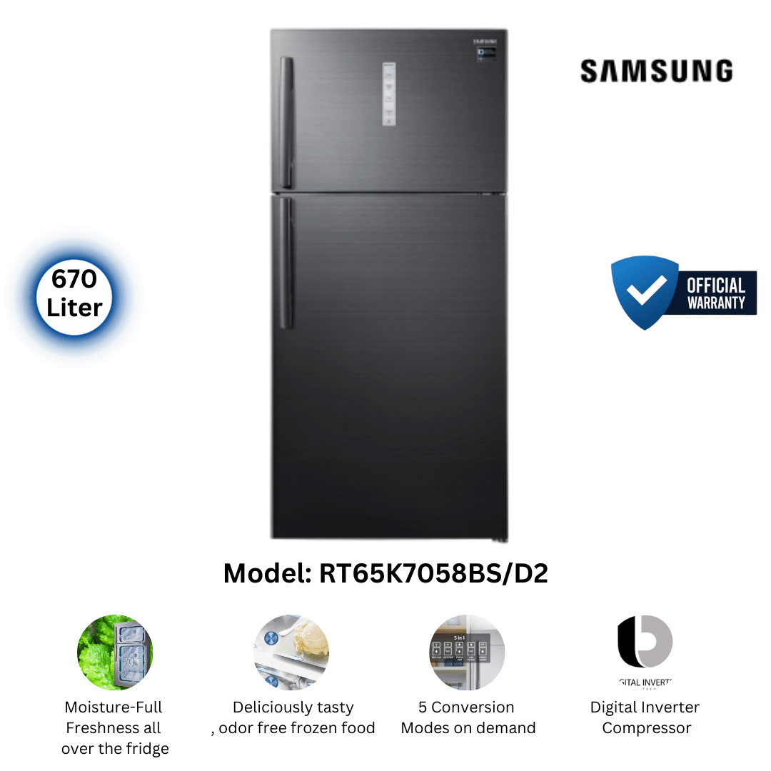 Samsung Rt65K7058Bs D2 670 Liter Twin Cooling With Convertible Top Mount Refrigerator Samsung Rt65K7058Bs D2 670 Liter Twin Cooling With Convertible Top Mount Refrigerator