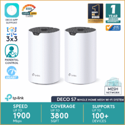 TP Link Deco S7 AC1900 2 Pack Mbps Gigabit Dual Band Wi Fi 5 System