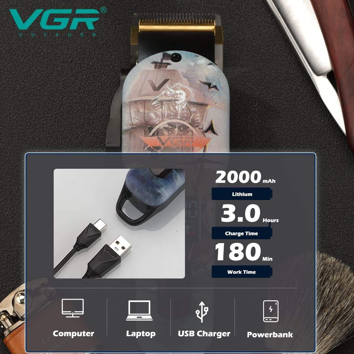Vgr V 689 Professional Hair Clipper For Men B Vgr V 689 Professional Hair Clipper For Men B