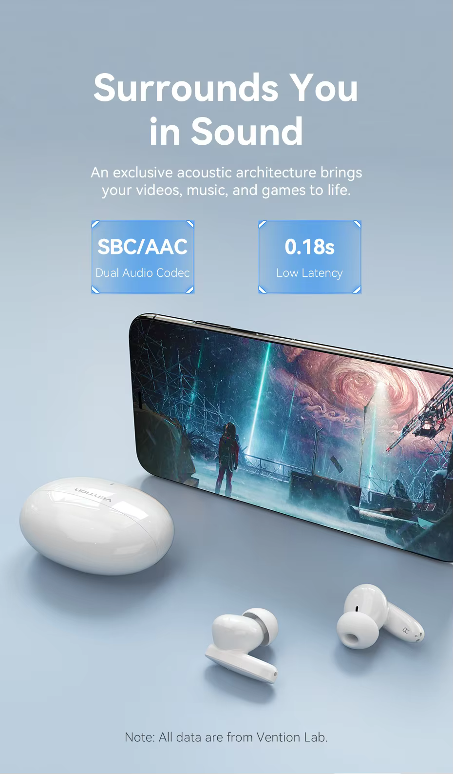 Vention Elf E01 Wireless Earbuds C Vention Elf E01 Wireless Earbuds C