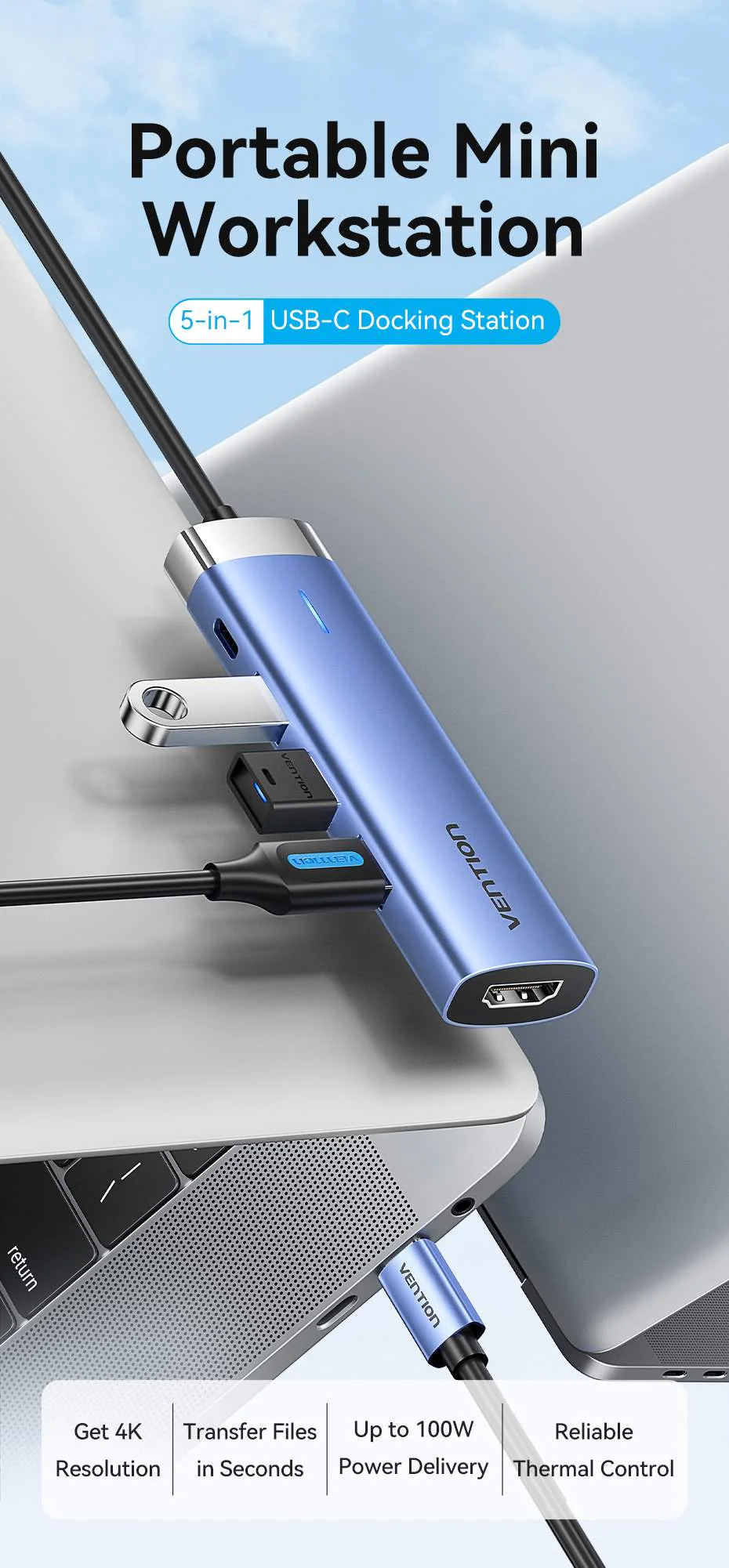 Vention Tgesb 5 In 1 Usb C Docking Station A Vention Tgesb 5 In 1 Usb C Docking Station A