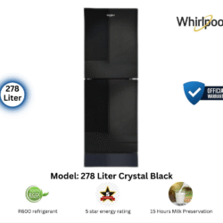 WHIRLPOOL FreshMagic Pro 278 Liter Refrigerator Crystal Black