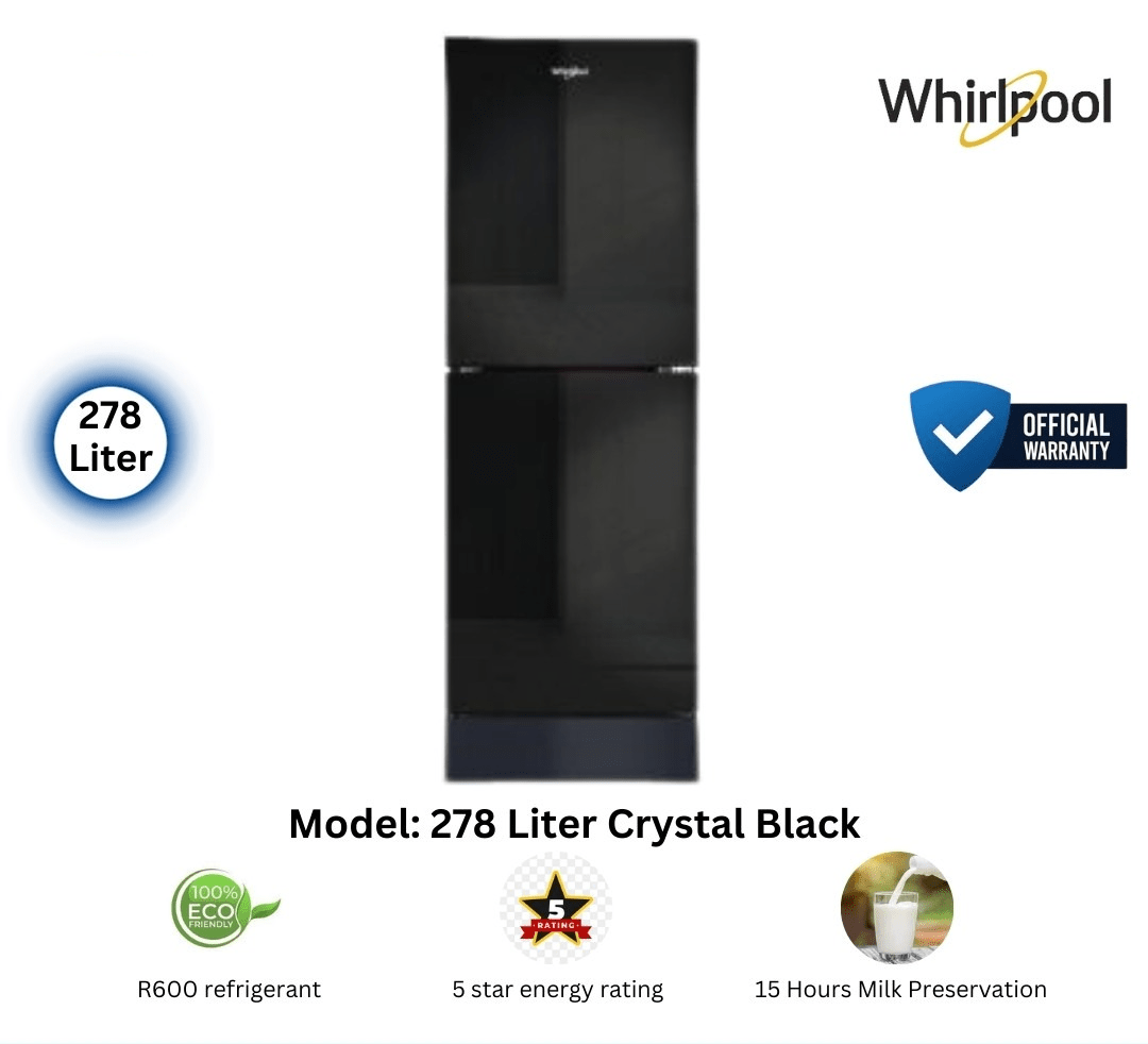 Whirlpool Freshmagic Pro 278 Liter Refrigerator Crystal Black Whirlpool Freshmagic Pro 278 Liter Refrigerator Crystal Black