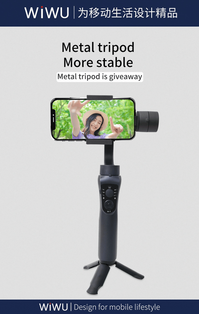 Wiwu S5B 3 Axis Bluetooth Handheld Gimbal Stabilizer B Wiwu S5B 3 Axis Bluetooth Handheld Gimbal Stabilizer B