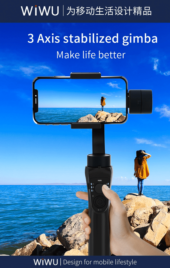 Wiwu S5B 3 Axis Bluetooth Handheld Gimbal Stabilizer D Wiwu S5B 3 Axis Bluetooth Handheld Gimbal Stabilizer D