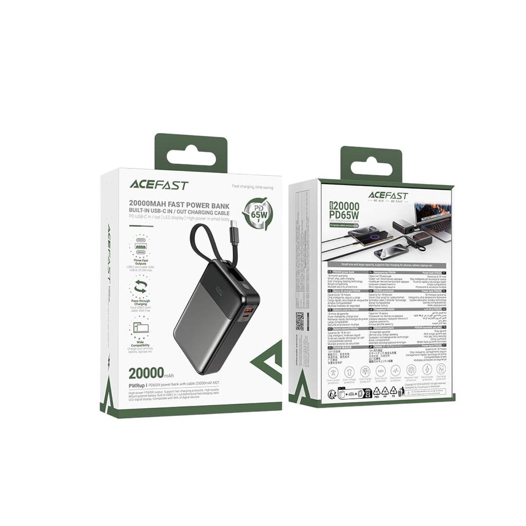 Acefast M21 20000Mah Pd65W Fast Charging Power Bank With Built In Usb C Cable A Acefast M21 20000Mah Pd65W Fast Charging Power Bank With Built In Usb C Cable A