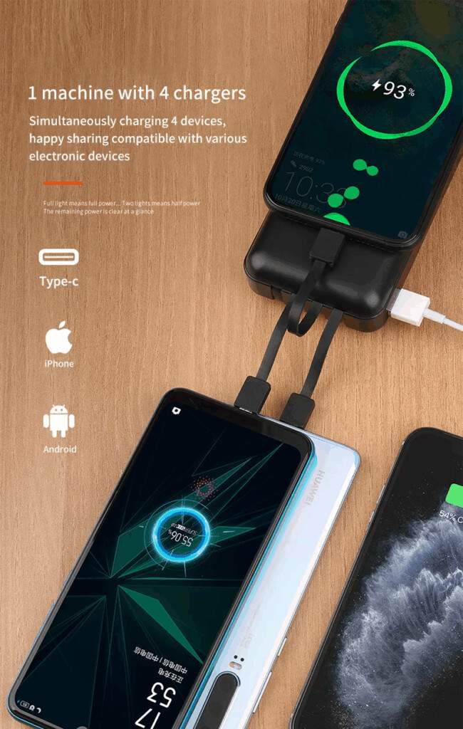 Aivr Ip15 10000Mah 4 In 1 Fast Charging Power Bank C