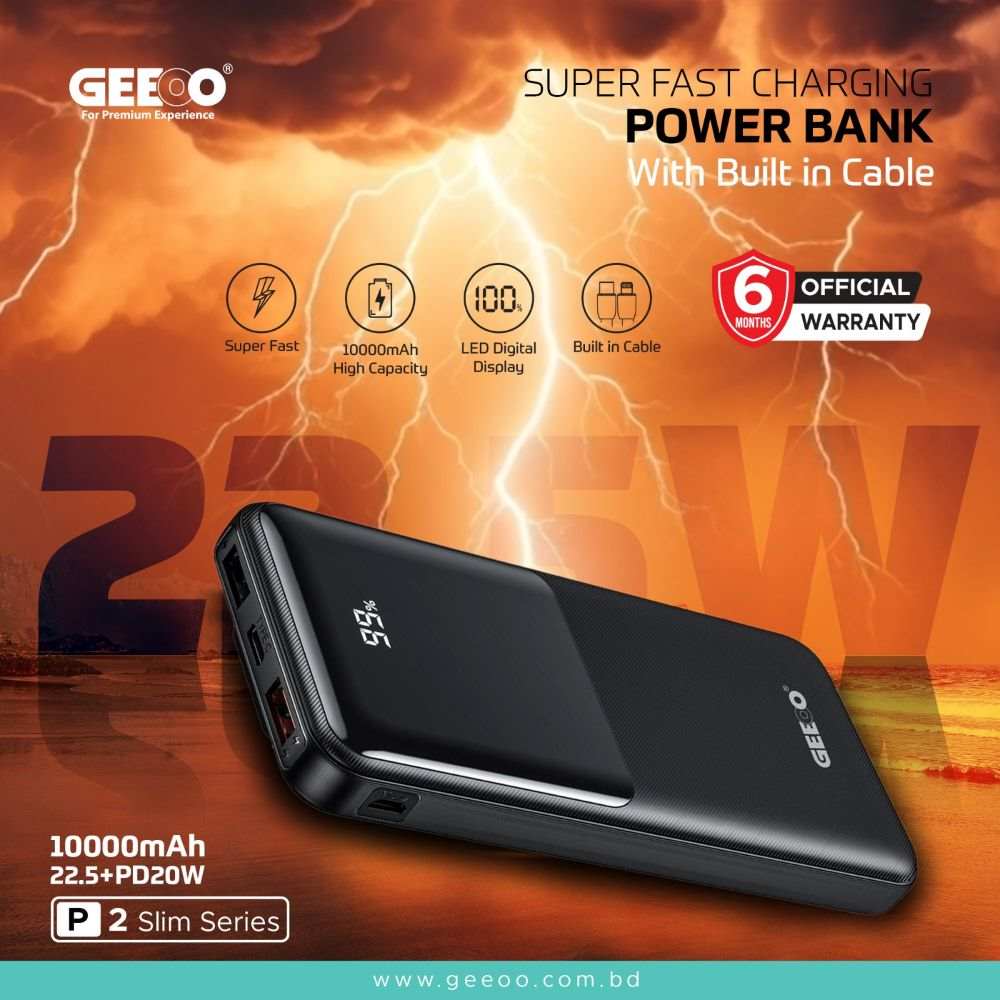 Geeoo P2 Fast Charging 10000Mah Powerbank F