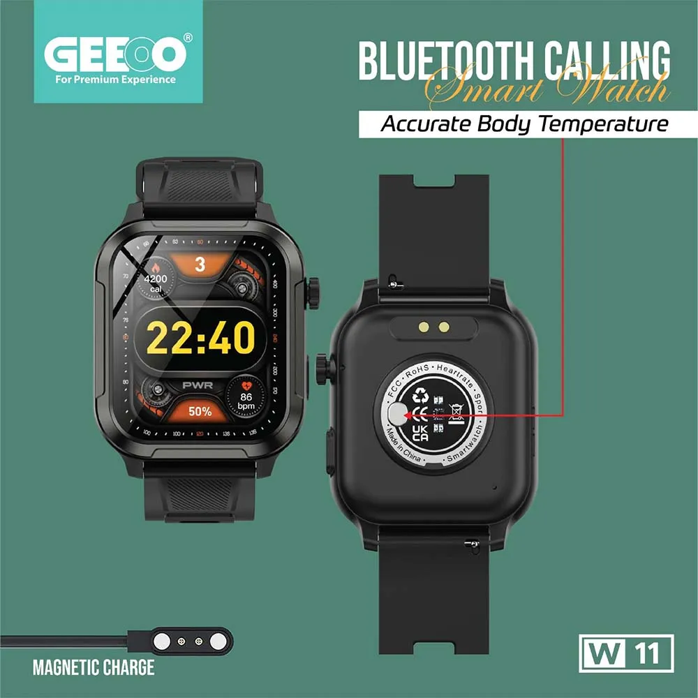 Geeoo W11 Bluetooth Calling Smart Watch Jj Geeoo W11 Bluetooth Calling Smart Watch Jj