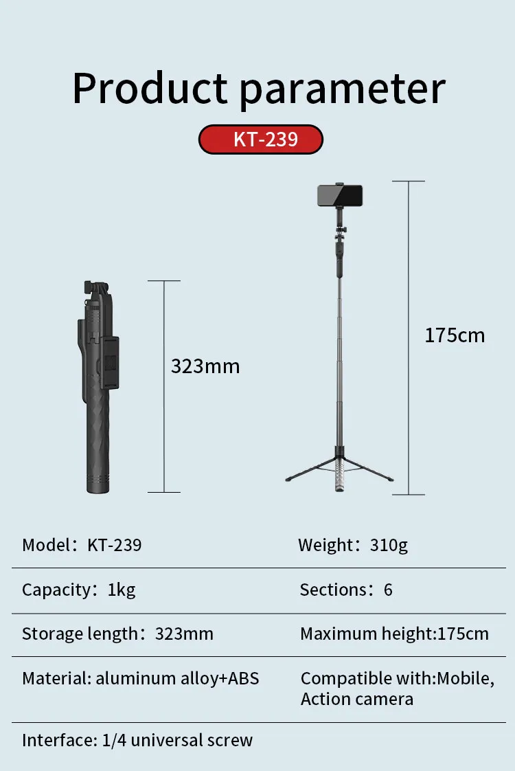Jmary Kt 239 Camera Phone Selfie Stick Tripod Sd